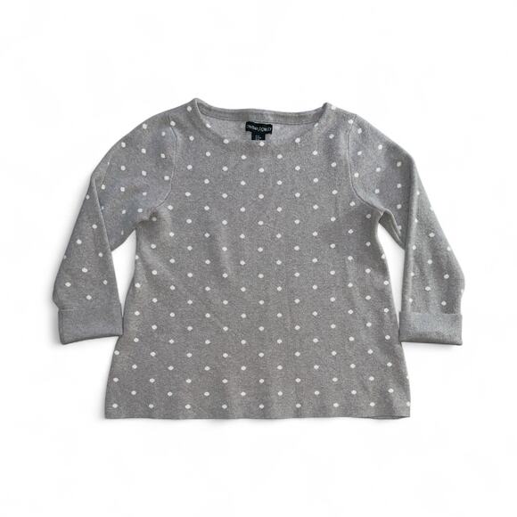 Cynthia Rowley Gray Polka Dot Chenille Top Medium - Picture 3 of 10